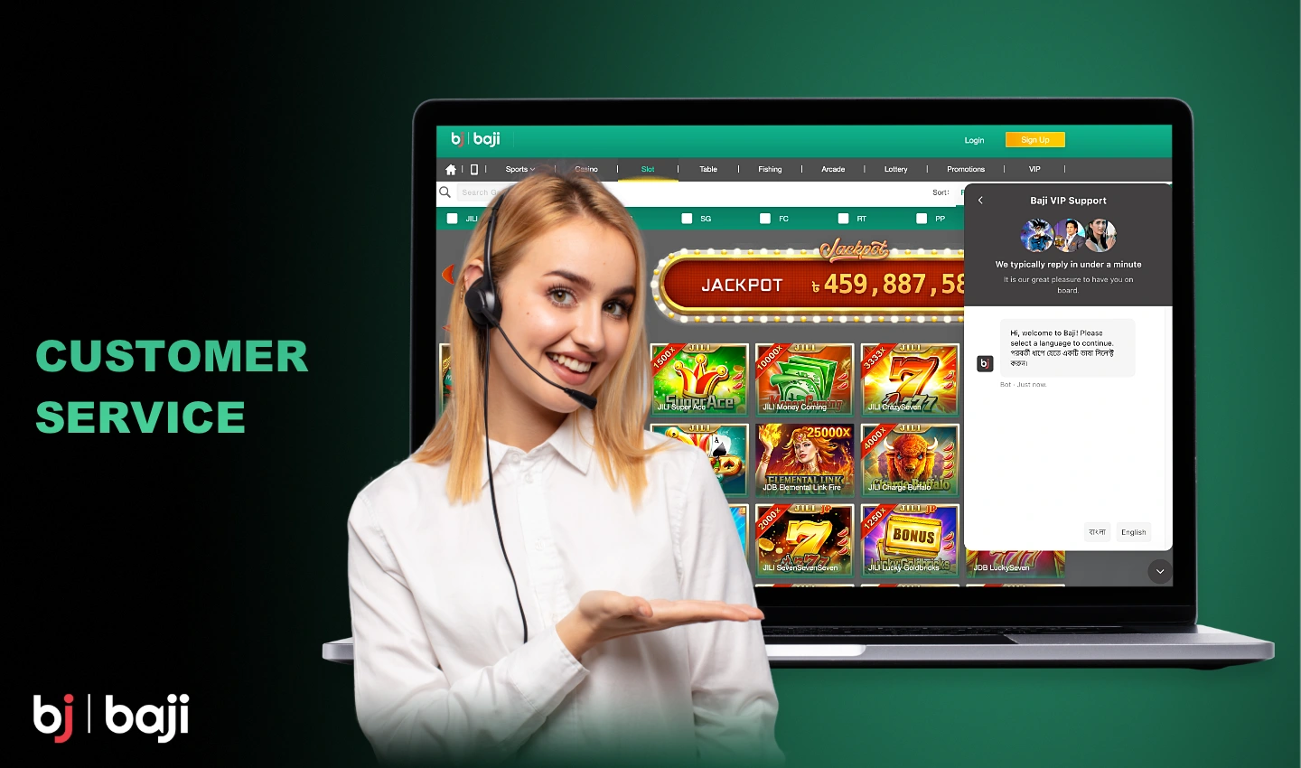 Baji's 24/7 customer support is dedicated to resolving any issues that are related to the platform