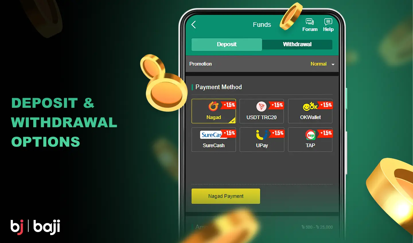 For the convenience of users from Bangaldesh, various payment options are available at Baji999 which can be used for both deposits and withdrawals